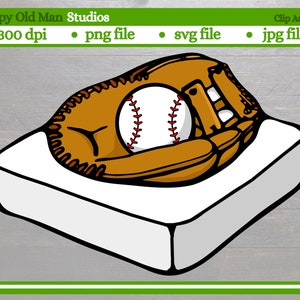 Baseball in Handschuh ClipArt | Baseballausrüstung | Baseball-Basis | svg-Datei | png-Datei | eps-Datei | digitaler Download