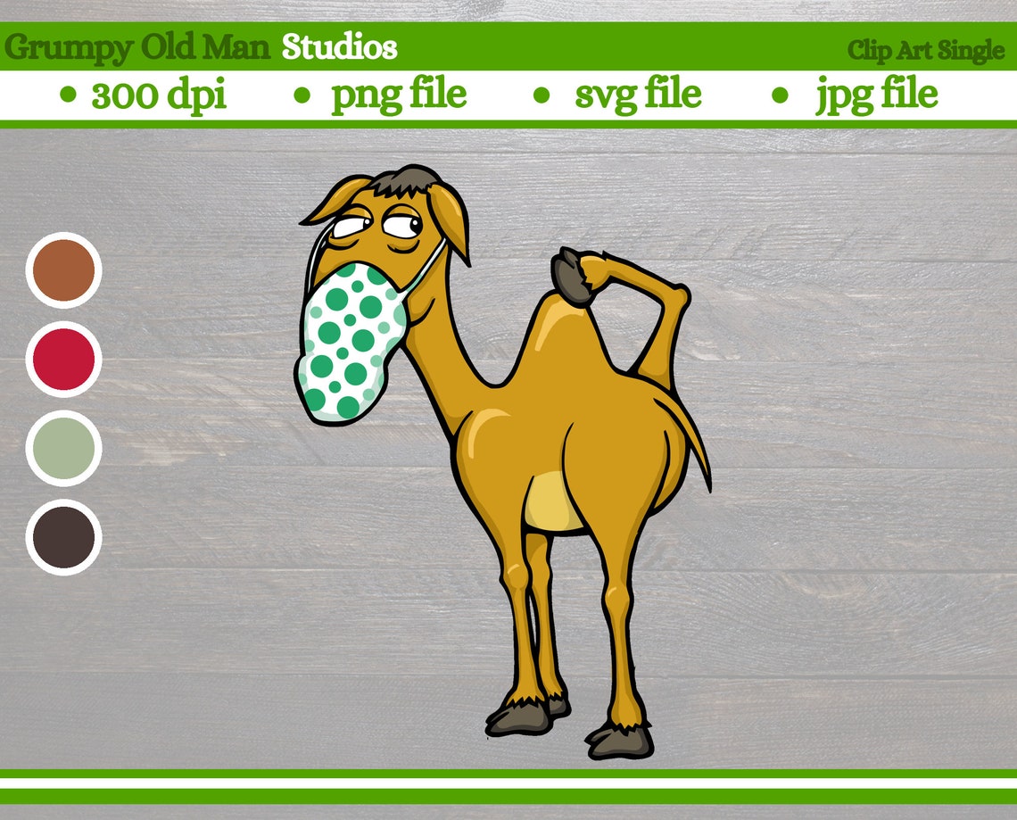 Camel With Face Mask Clip Art Face Mask Wearing Camel Png Etsy