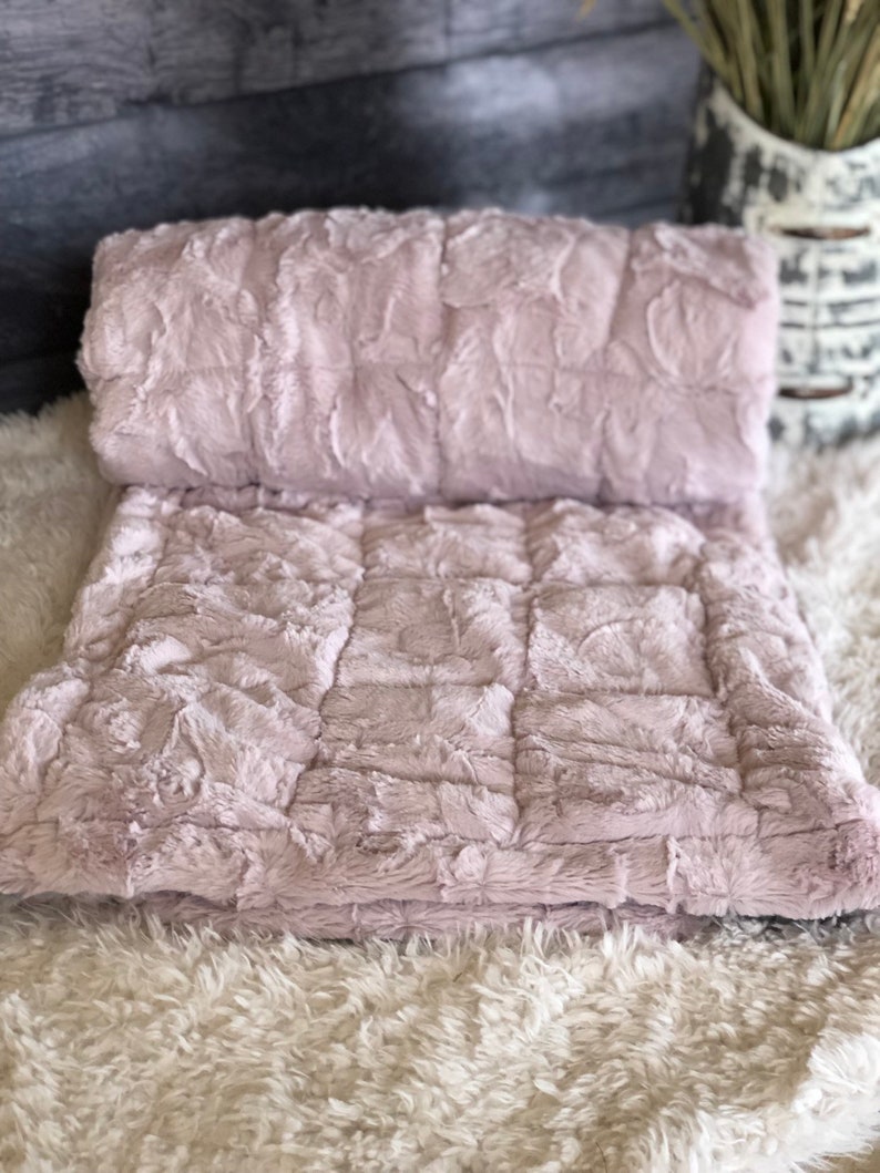 Double Minky Weighted Blanket for Adults and Kids Pink and Etsy