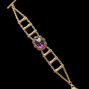 Purple Rhinestone Toggle Bracelet