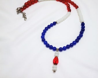 Red White And Blue Patriotic Necklace