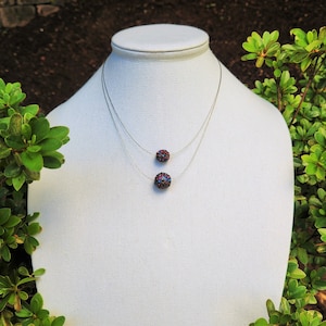 Double Ball Multicolored Rhinestone Choker Necklace