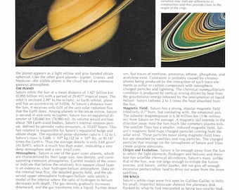 1989 Saturn Voyager Pages, Astronomie Ephemera, Raketen Papier Lot