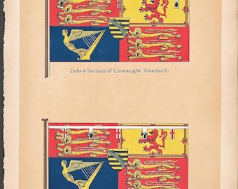 Litografia da Primeira Guerra Mundial do Duque de Connaught, Estandarte Real, 1915