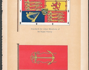 Afdruk van de Admiraliteitsankervlag uit 1915, muurdecoratie van de Royal Navy uit de Eerste Wereldoorlog, standaard van de Lord High Admiral.