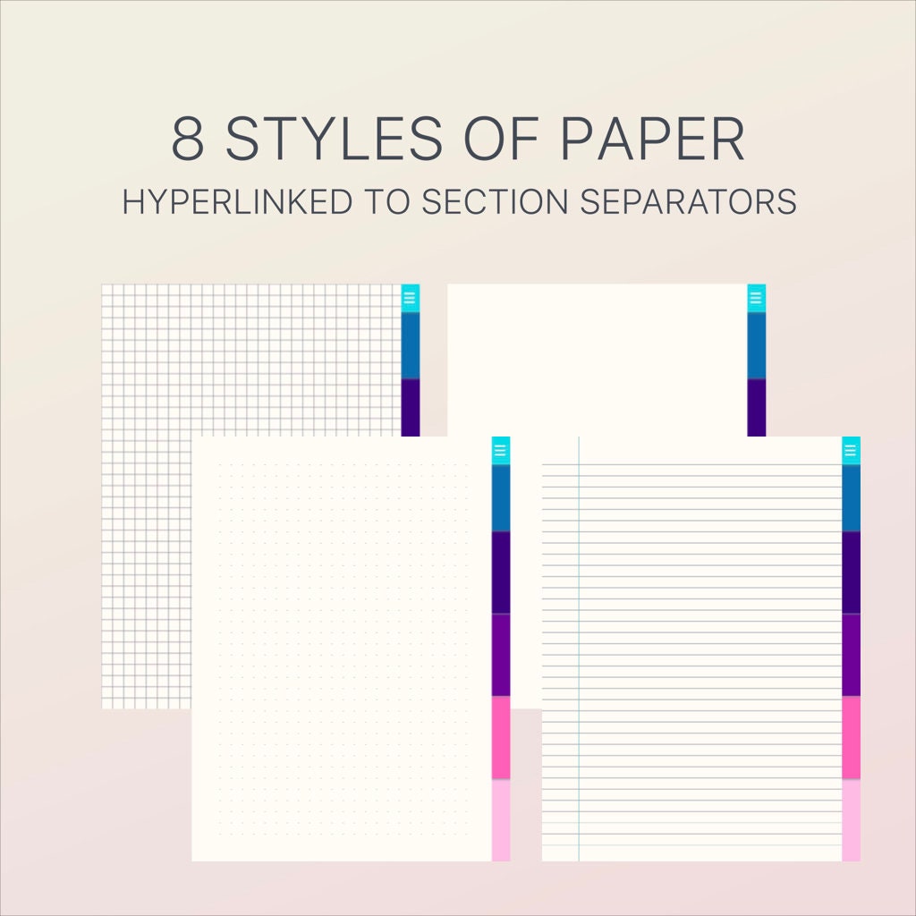 5 Tab Digital Notebook Student Notebook GoodNotes Digital Etsy