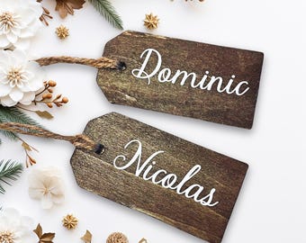 Custom Wood Name Tag for Christmas Stocking Tag for Family Gift Label Custom Decor for Holiday Decor for Home Christmas Present Tag for Kid