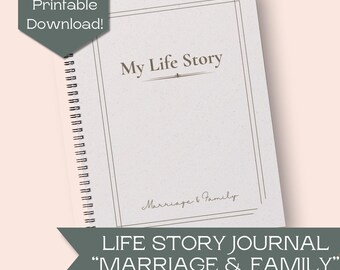 Prompt Journal for Adult Life Story Gift for Mom Memoir Gift for Christmas Gift Idea for Dad Gift Printable DIY Memoir Book for Senior