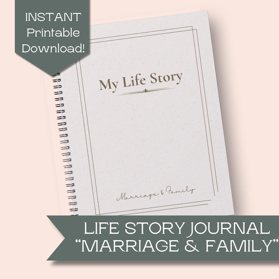Prompt Journal for Adult Life Story Gift for Mom Memoir Gift for Christmas Gift Idea for Dad Gift Printable DIY Memoir Book for Senior