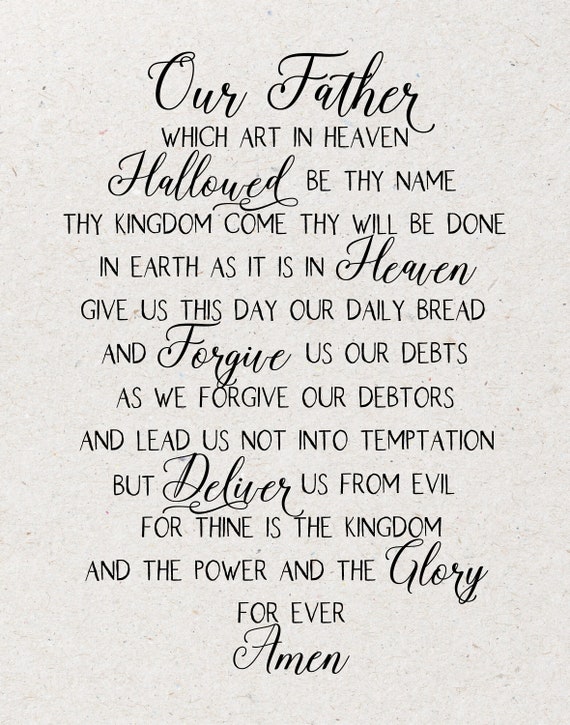 Federa Decorativa Quadrata 45,7 Cm – Cotone E Lino Con Scritta 'The Lords Prayer Our Father', Per Casa, Divano, Auto