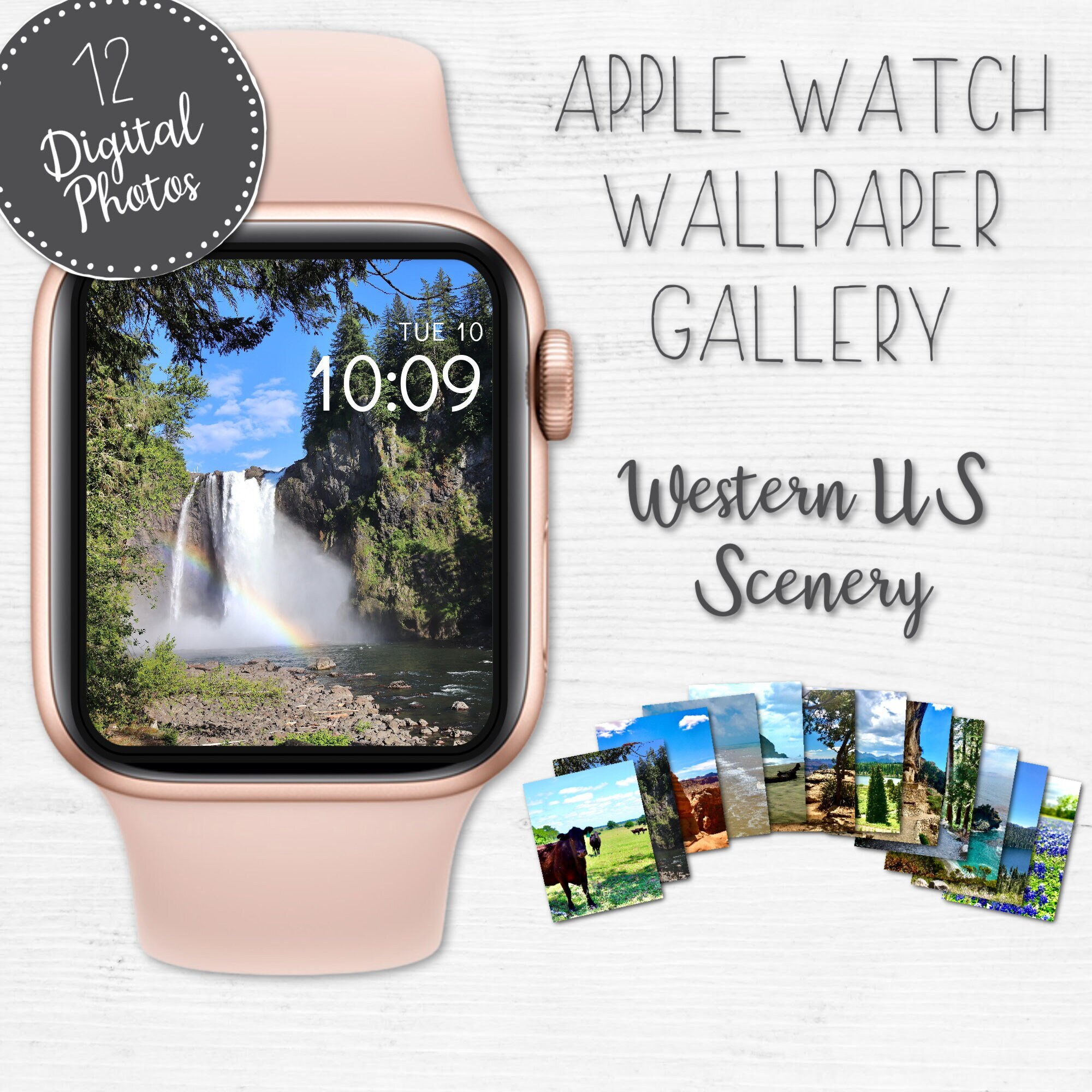 Apple Watch Face Wallpaper, Digital Landscape Photography, Grand Canyon, Delicate Arch, Lake Tahoe, Bluebonnet, Mesa Verde, Snoqualmie Falls