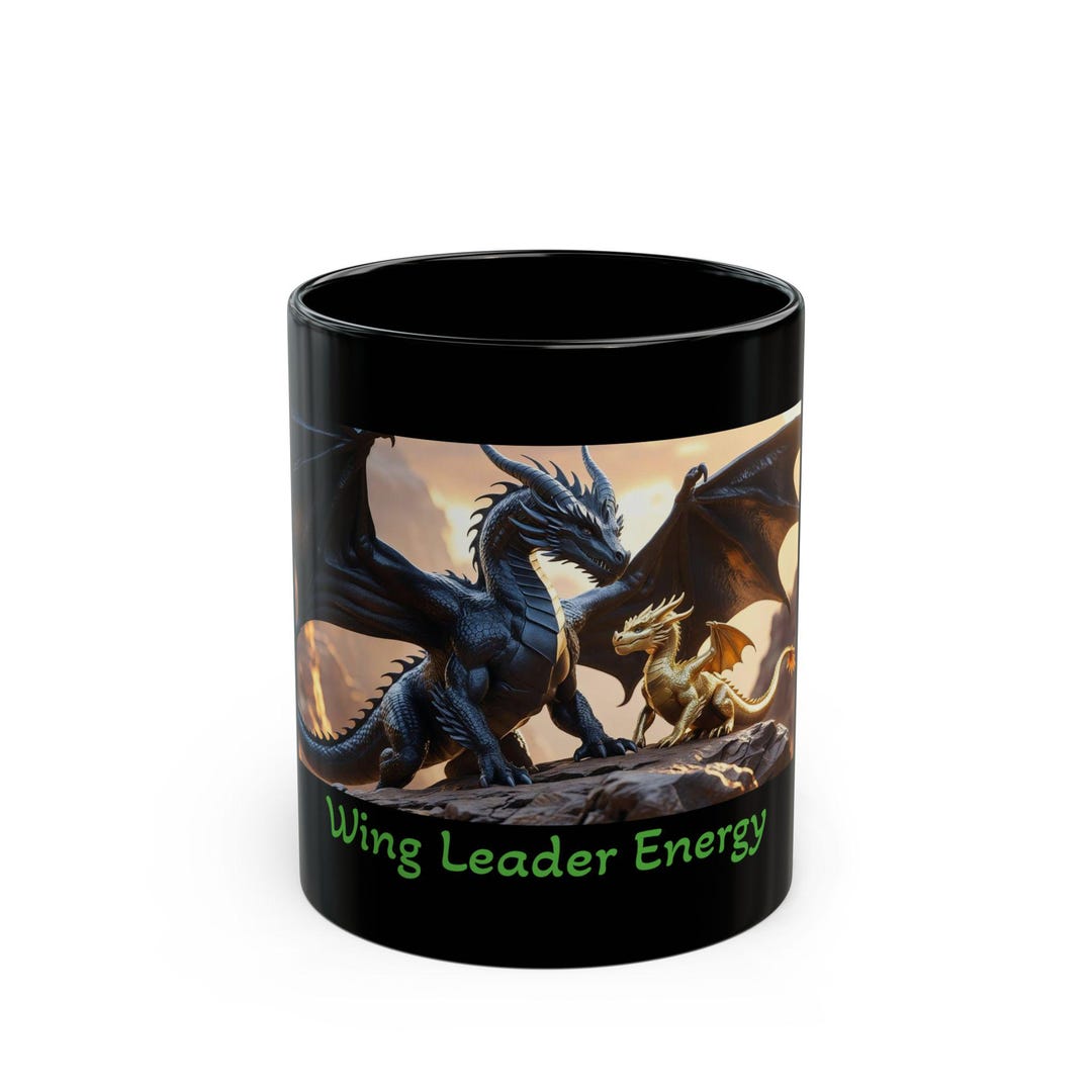 Winged Dragons Mug, Fantasy Creature Coffee Cup, Gothic Black Tea Mug ...