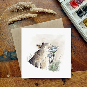 Carte mignonne d’écureuil - carte de jour de mères - carte blanche - carte de voeux