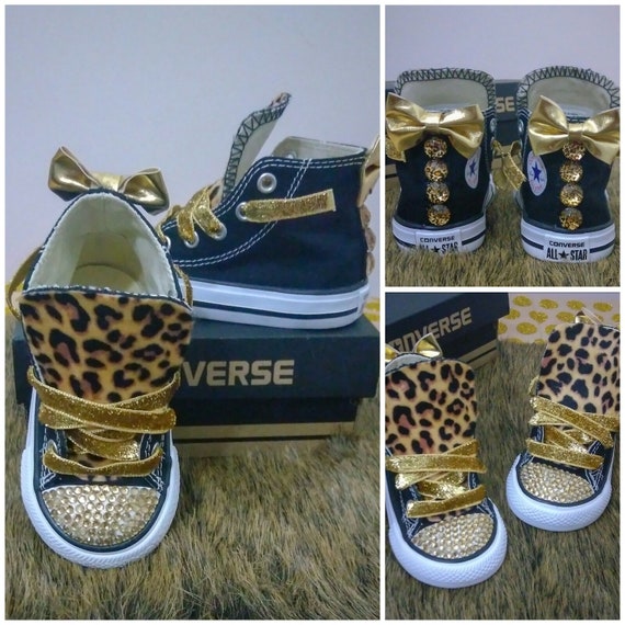 infant converse leopard print