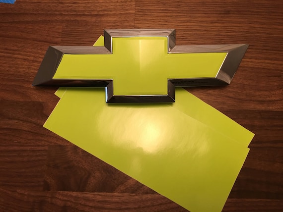 2 Sheets Long Lasting Vinyl for DIY Chevy Emblem Overlay Bright Yellow