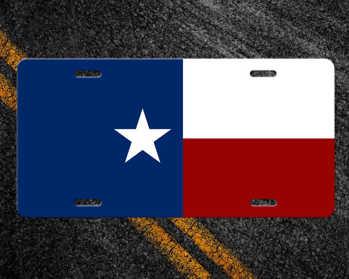 Custom Front Car Tag Texas Flag Design License Plate Etsy