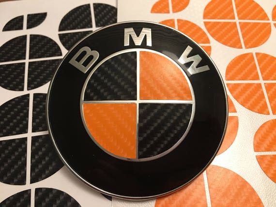 ORANGE HOLOGRAPHIC Complete Set of Vinyl Sticker Overlay All BMW Emblems
