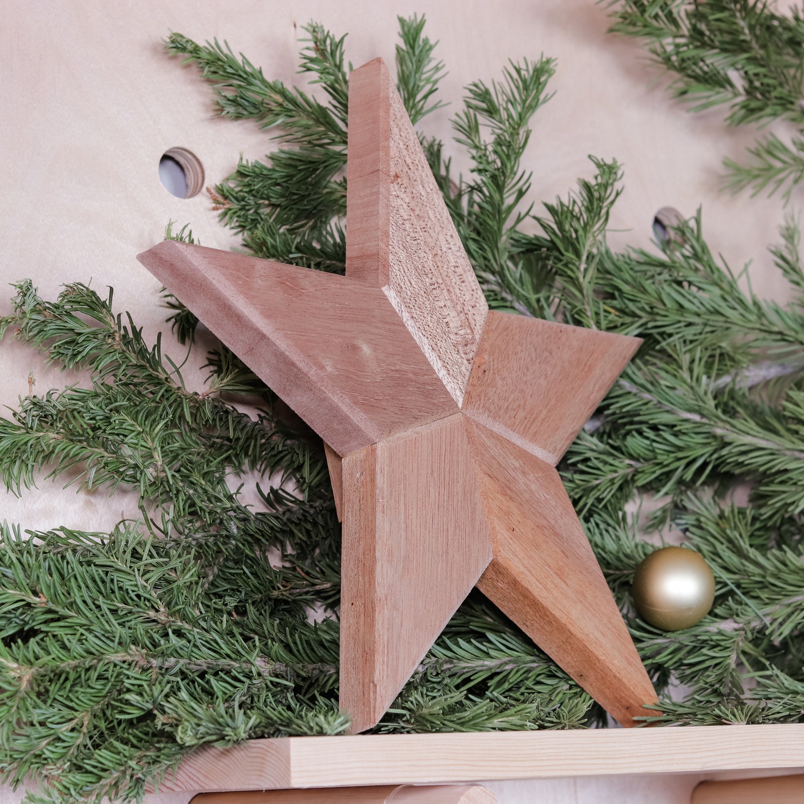 Wooden Christmas Star Tree Topper Reclaimed Mahogany Etsy