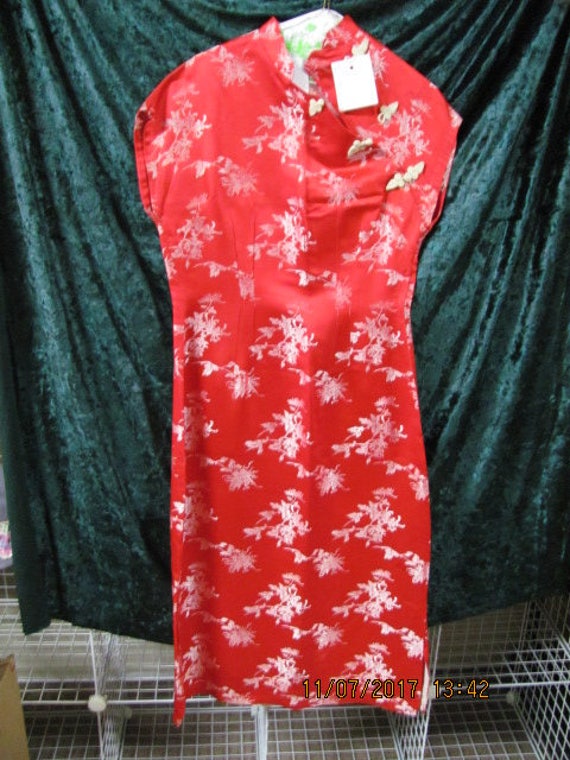 red silk Chinese dress hand maid - image 2
