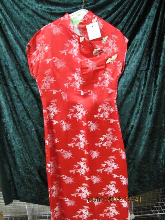 red silk Chinese dress hand maid - image 1