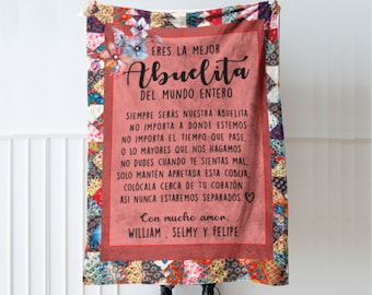 Spanish abuela gift for grandma, Mexican Madre gift, Abuelita Tita Gift, Throw Blanket in Spanish, Mothers day Gift for Grandmother, Gigi