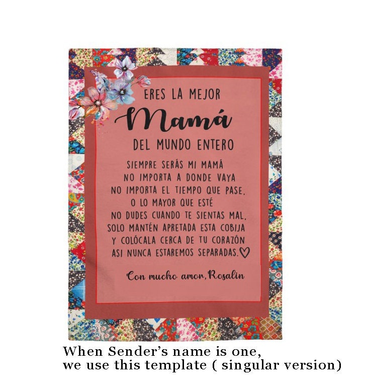 FILO ESTILO Regalos para Mama, Spanish Mom Blanket, Christmas/Navidad,  Birthday/Cumpleaños, Madre en Español, la Mejor Mama del Mundo 60x50 Inches