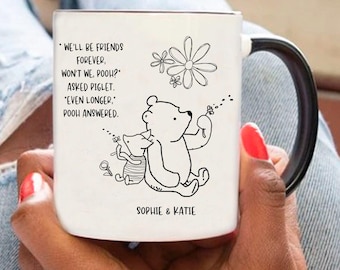 Winnie the Pooh Quote, We'll Be Friends Forever, Best Friend Birthday Gift, Long Distance Besties, BFF Friendship gift, funny gift for her