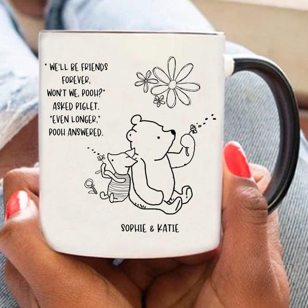 Citaat van Winnie de Poeh, we zullen voor altijd vrienden zijn, verjaardagscadeau beste vriend, lange afstand besties, BFF-vriendschapscadeau, grappig cadeau voor haar