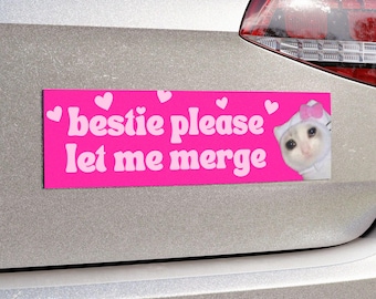 Aimants pour pare-chocs, autocollants pour pare-chocs chat drôle, mème chat triste, sticker voiture rose, cadeau nouveau conducteur, aimants de voiture cadeaux pour voiture