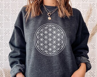 Flower Of Life Sweatshirt, Sacred Geometry Sweatshirt, Yoga Gift, Yogi Gifts, Bohemian Shirt, Boho, flower of life shirt, meditation gifts