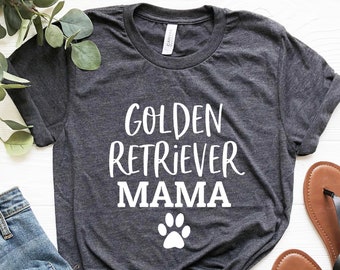 Camiseta Golden Retriever, Camiseta Golden Retriever Mama, Camiseta Golden Retriever Mom, Regalo para amantes de los perros, Mamá de la vida dorada, Camiseta Golden mama para mujer