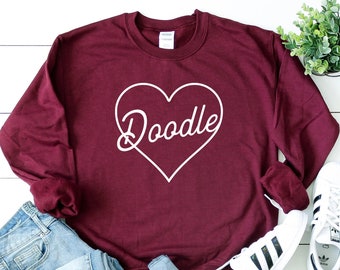 Felpa Doodle Heart, Felpa Doodle Mom, Felpa Golden Doodle Mama Goldendoodle Labradoodle Bernadoodle Doodle Dog, Regali per mamme di cani
