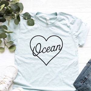 Shirt oceaanhart, oceaanshirt, oceaancadeaus, oceaancadeau voor mannen vrouwen oceanografie oceanologie mariene biologie mariene bioloog red de oceaan