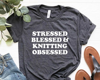 Camiseta de punto para mujer, camiseta de punto, regalo para tejedora, camiseta de lana, regalo para amante del tejido, ovillo de lana, regalos de punto para ella