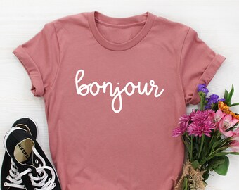 Camiseta Bonjour, Camiseta Hello, Camiseta Bonjour, Camiseta França, Camiseta Francesa, Camiseta Paris Chic, Presente em Francês, Olá em francês, camiseta parisiense