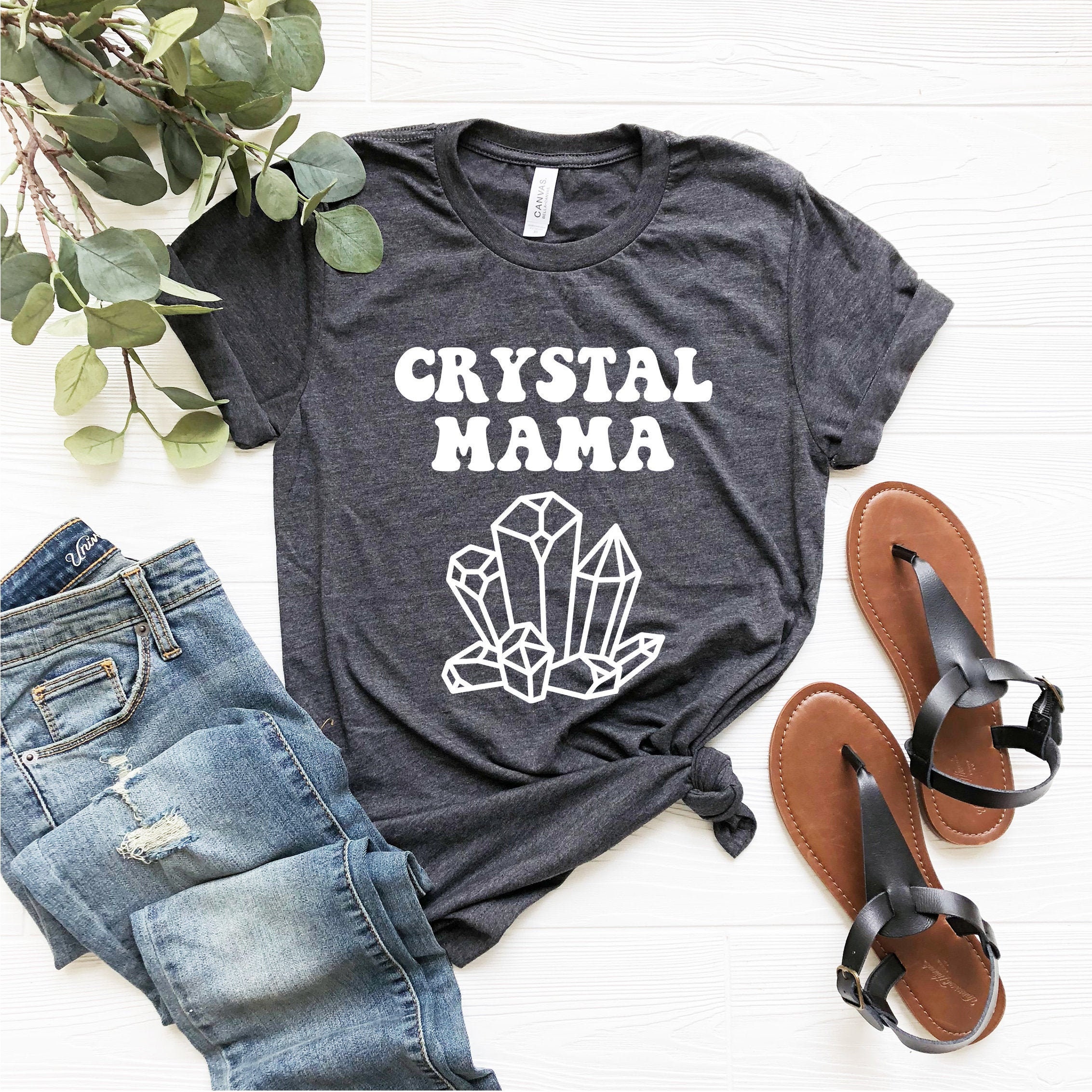 crystal mama t crystal lover gift Hippie shirt boho hippie tee hippie crystal tshirt spiritual Chakra healer t funny crystal tshirt