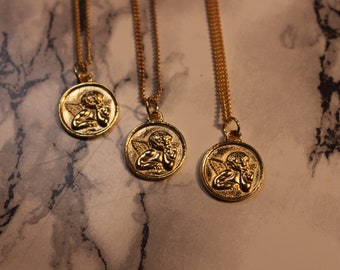Handmade gold charm necklace ~ Angel