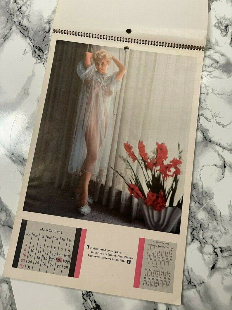 Vintage Playboy Playmate spiral bound calendar in full 1958 Etsy