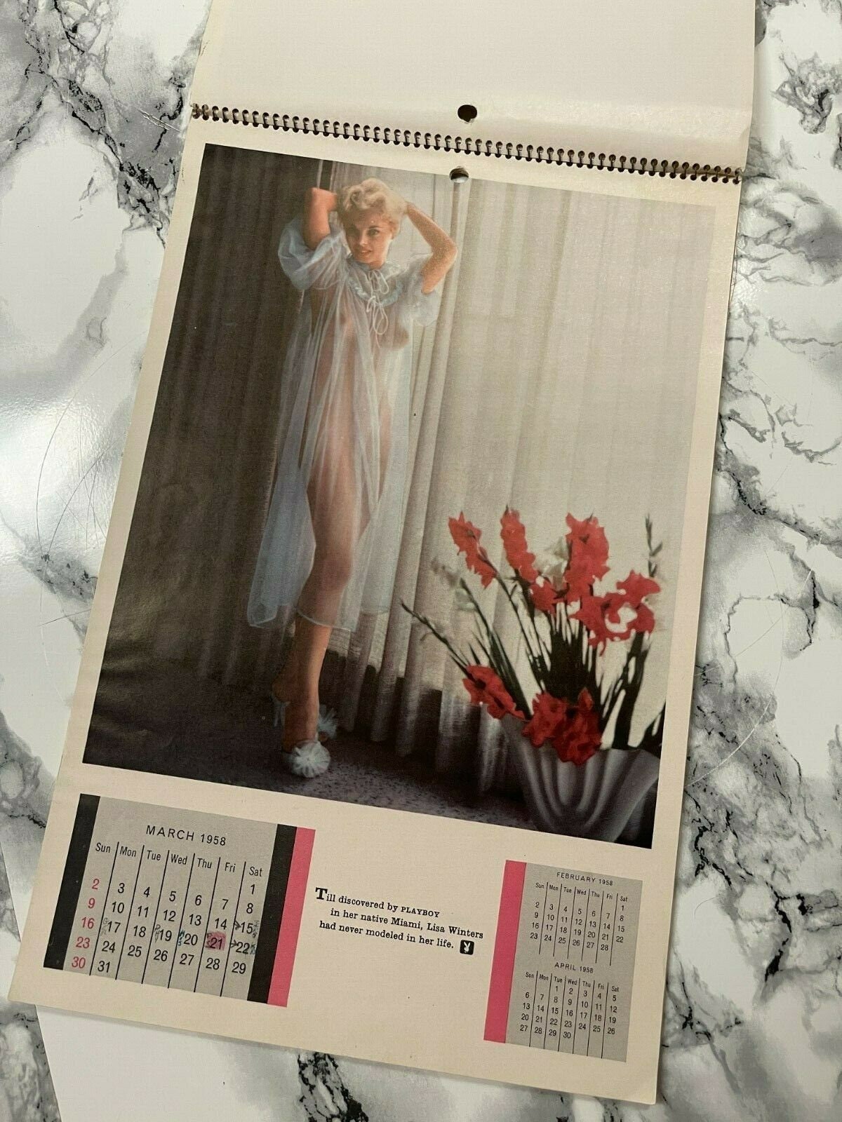 Vintage Playboy Playmate spiral bound calendar in full 1958 Etsy