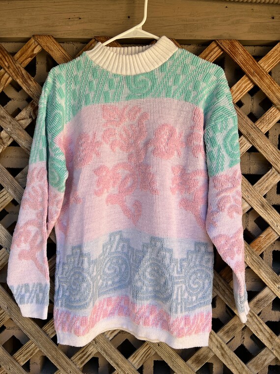 Vintage 1980s 'Teasers' pastel glitter pullover//s