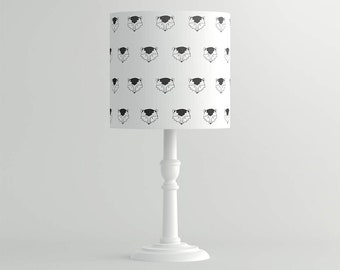 Children's lampshade Children's Lighting, Monochrome Ronnie Raccoon,  Pendant Lamp, Ceiling Shade for Baby and Nursery