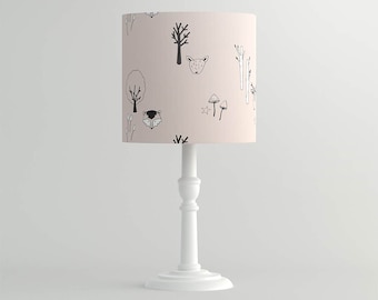 Children's lampshade Children's Lighting, Powder Pink Woodland  Pendant Lamp, Ceiling Shade for Baby and Nursery