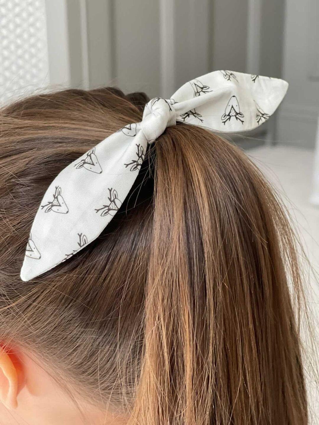 Hair Bobble With Bow Hair Ties Hair Bobble Bunny Bows Hair - Etsy UK