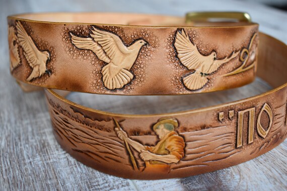 carved leather belt