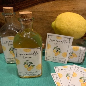 Custom LIMONCELLO Liqueur Limecello Set of 10 labels Vodka Lemon Homemade