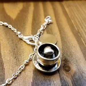 Silver Latte Coffee Charm Bracelet