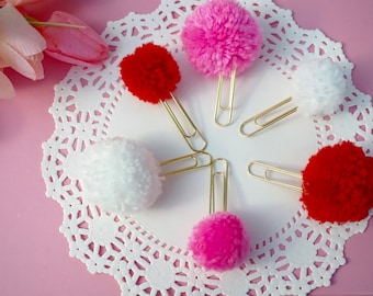 Valentine's Day pom paperclips