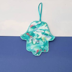 hamsa small handmade batik fabric hamsa wall haning