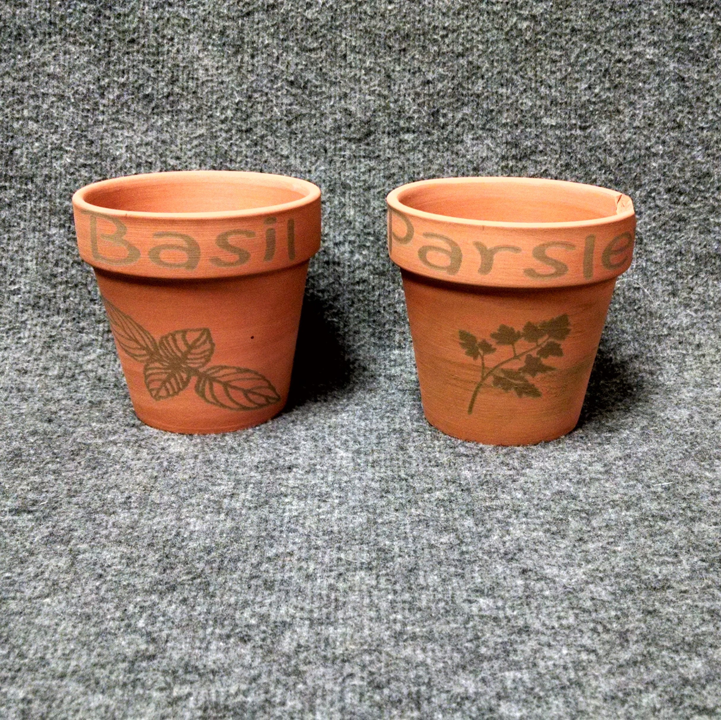 Custom Engraved Flower Pots Herb Garden Pots Etsy