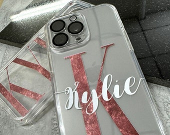 Personalized Initial iPhone Case: Custom Monogram Clear Gel Cover